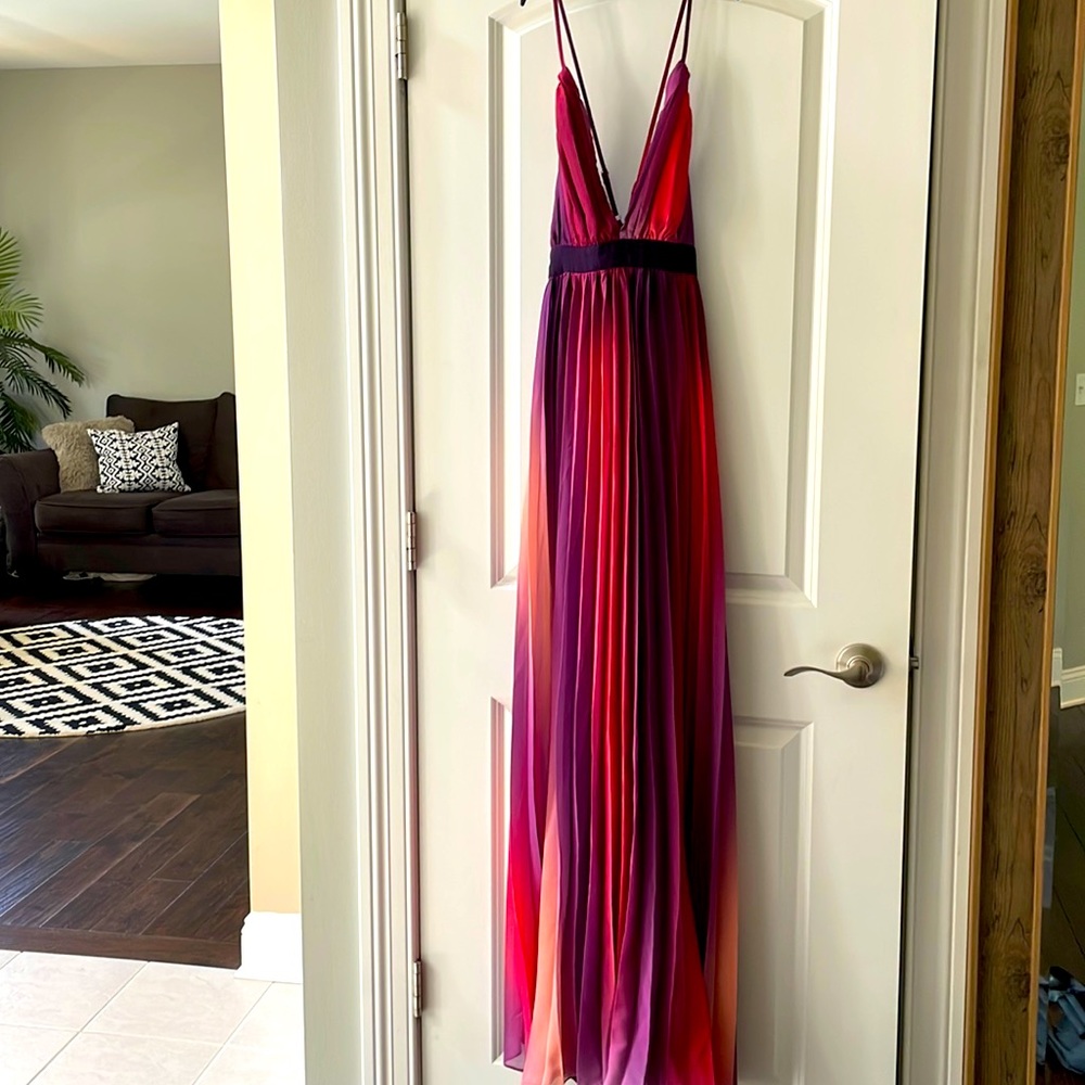 NWOT pink/purple ombré long dress size women’s M